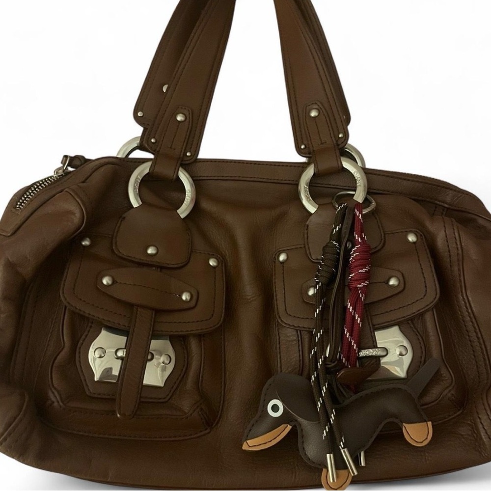 DKNY Brown Leather Shoulder Bag